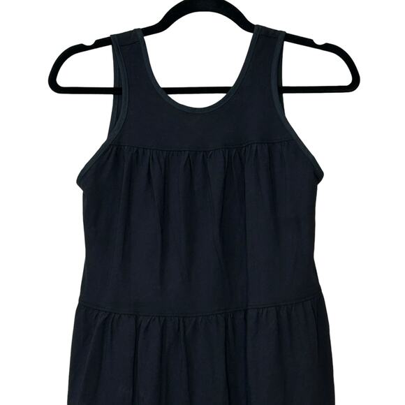 Everlane The Weekend Tiered Dress Black Sleeveless Cotton Midi Women's XXS NWOT - Picture 4 of 9